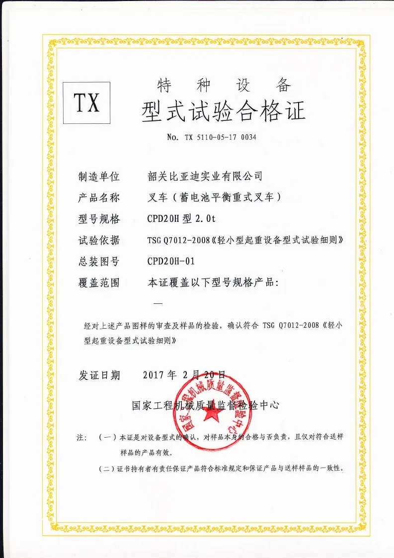 CPD20H型式试验合格证(图1)